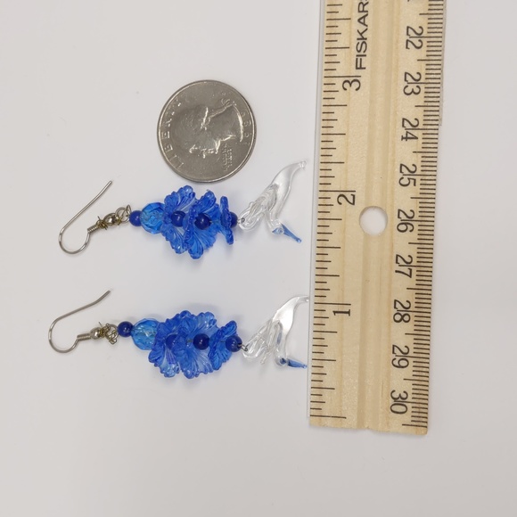 Glass Hummingbird Earrings - Picture 4 of 6